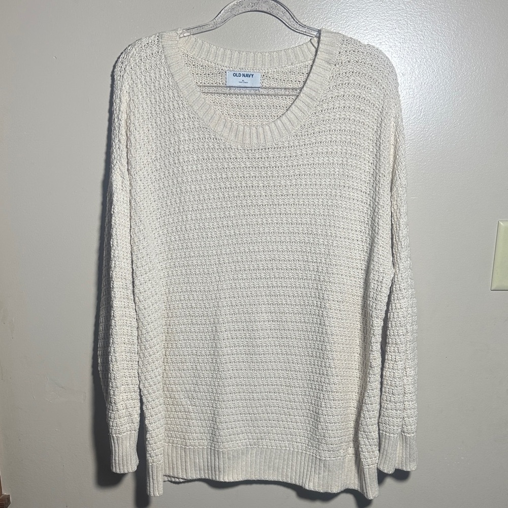 Old Navy Cream Knit‎ Sweater Tunic XL